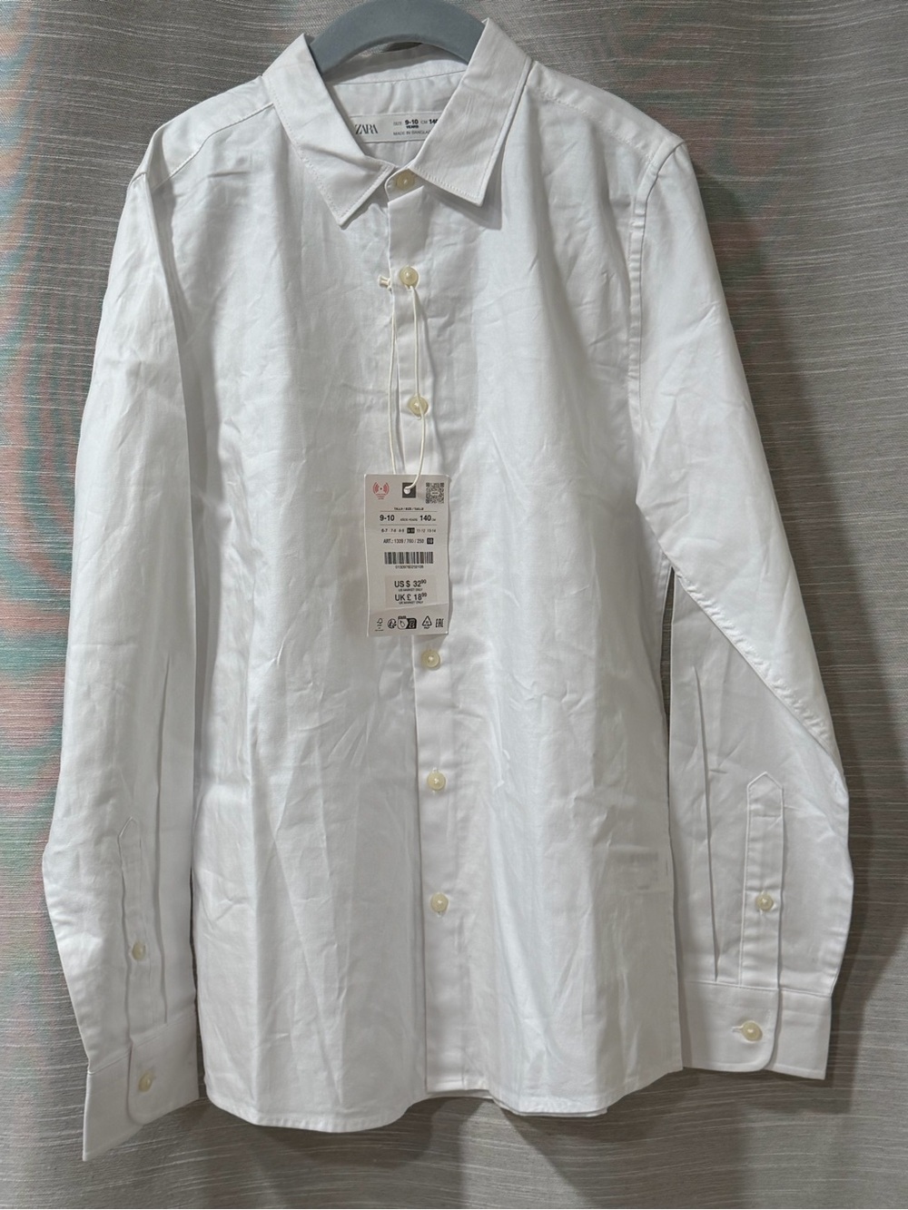 ZARA Boy’s White Classic Button-Up Shirt 9-10